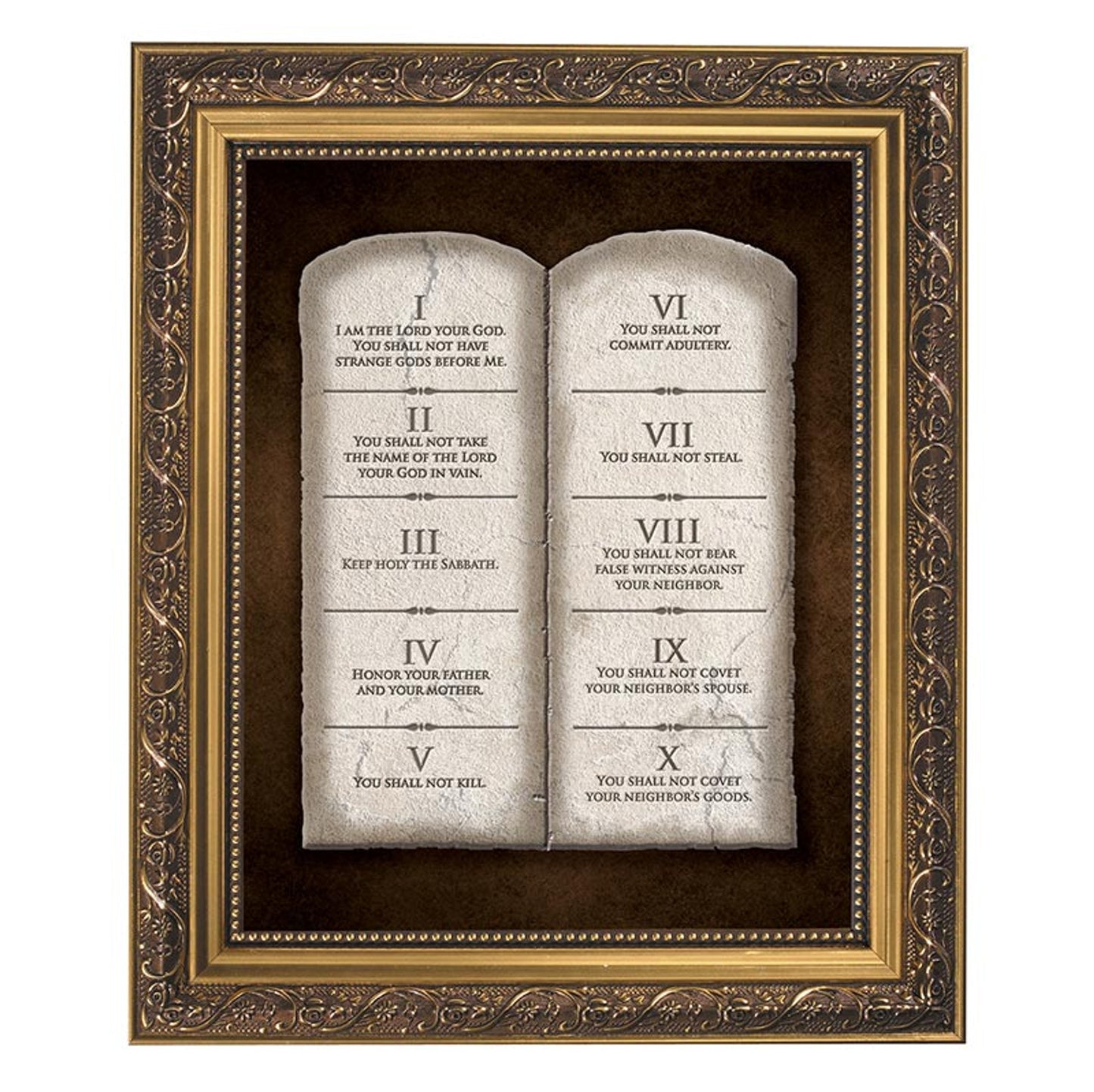 The Ten Commandments Gold Tone Framed Print (79