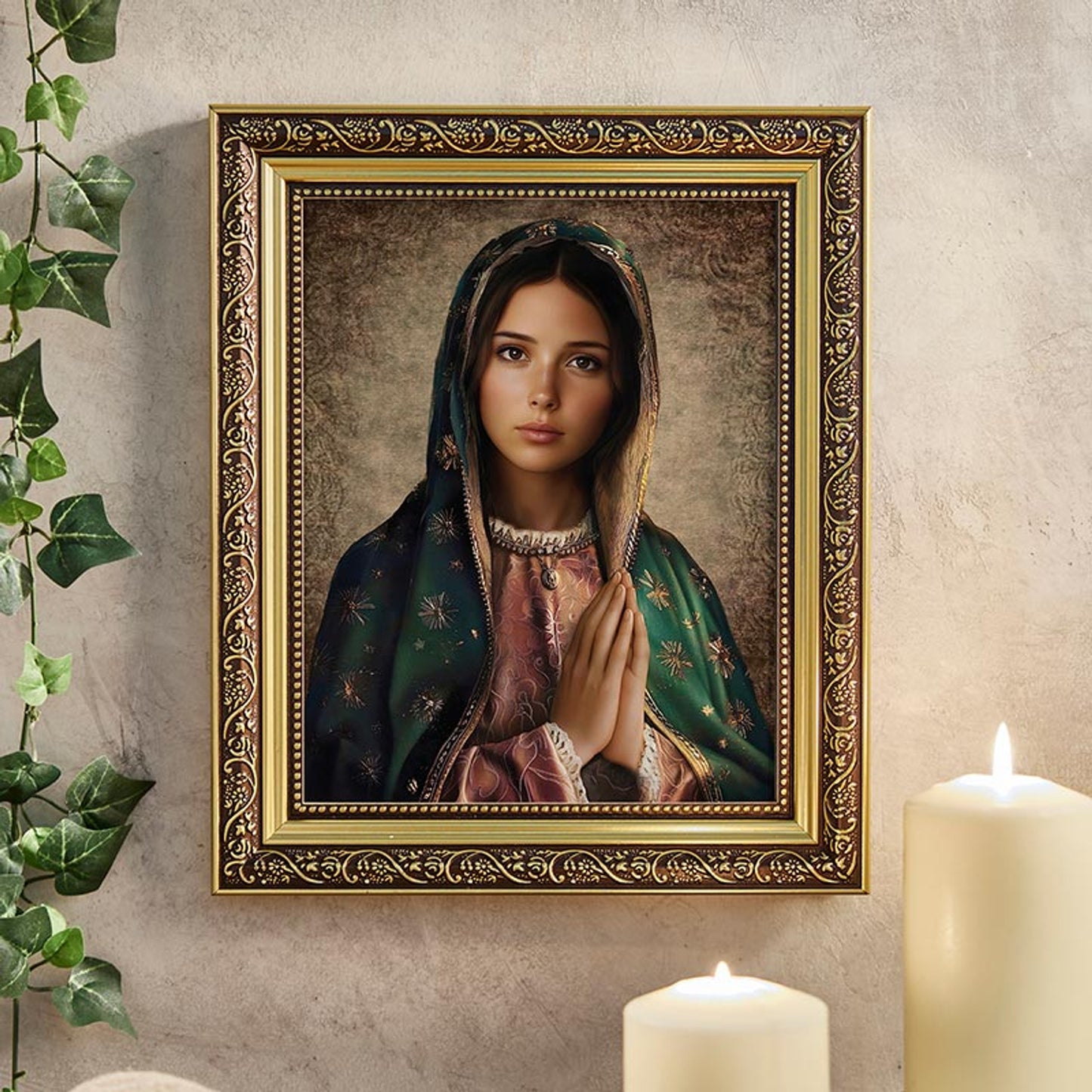 Our Lady of Guadalupe Gold Tone Framed Print
