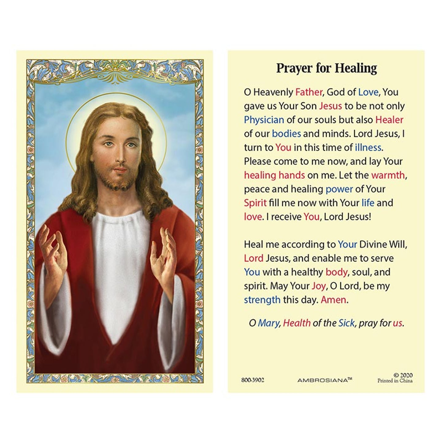 Christ Blessing Laminated Holy Card - 25/PK