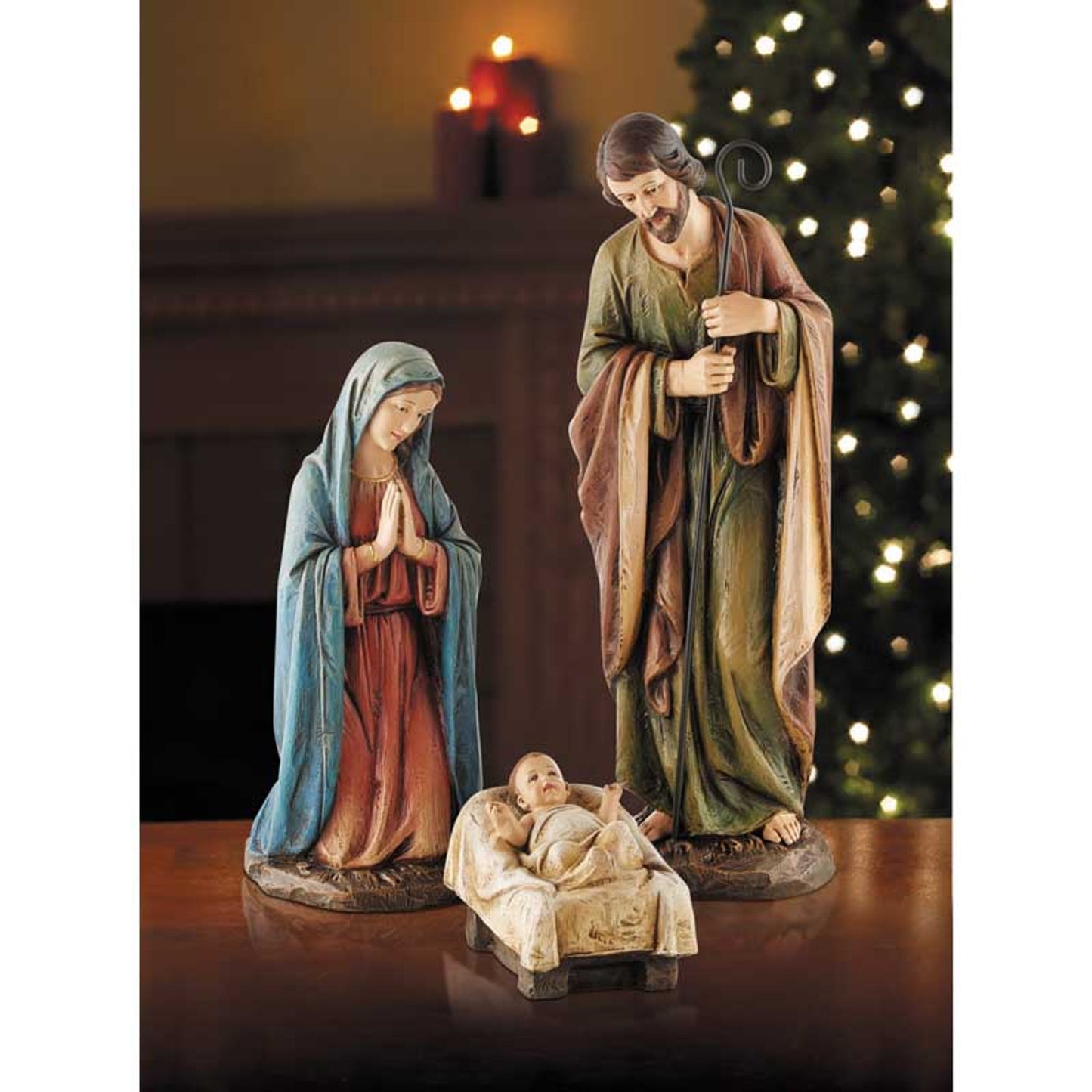 16" H Three Piece Nativity Set