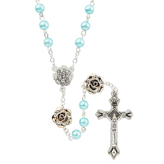 Golden Rose Collection - Aqua Rosary