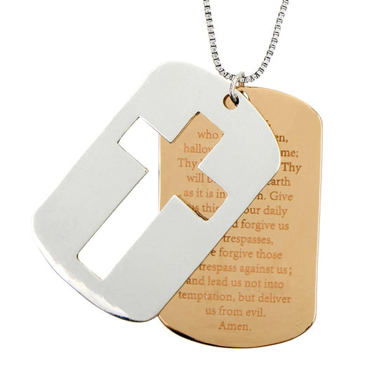 Men's Our Father Prayer Dog Tag Chain