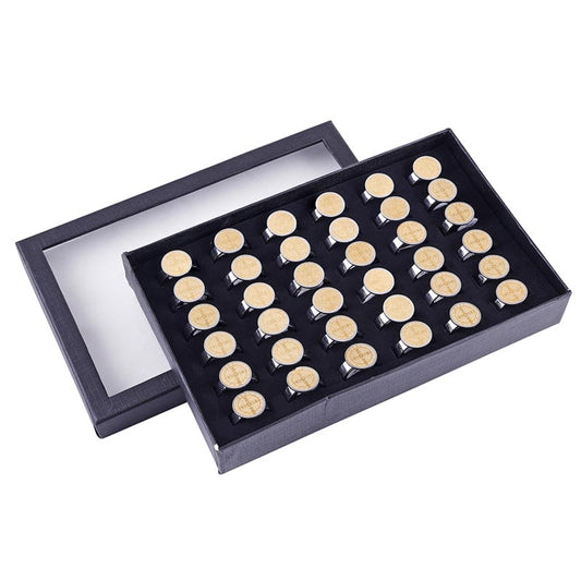 Saint Benedict Stainless Steel Lasered Ring - 36 pack