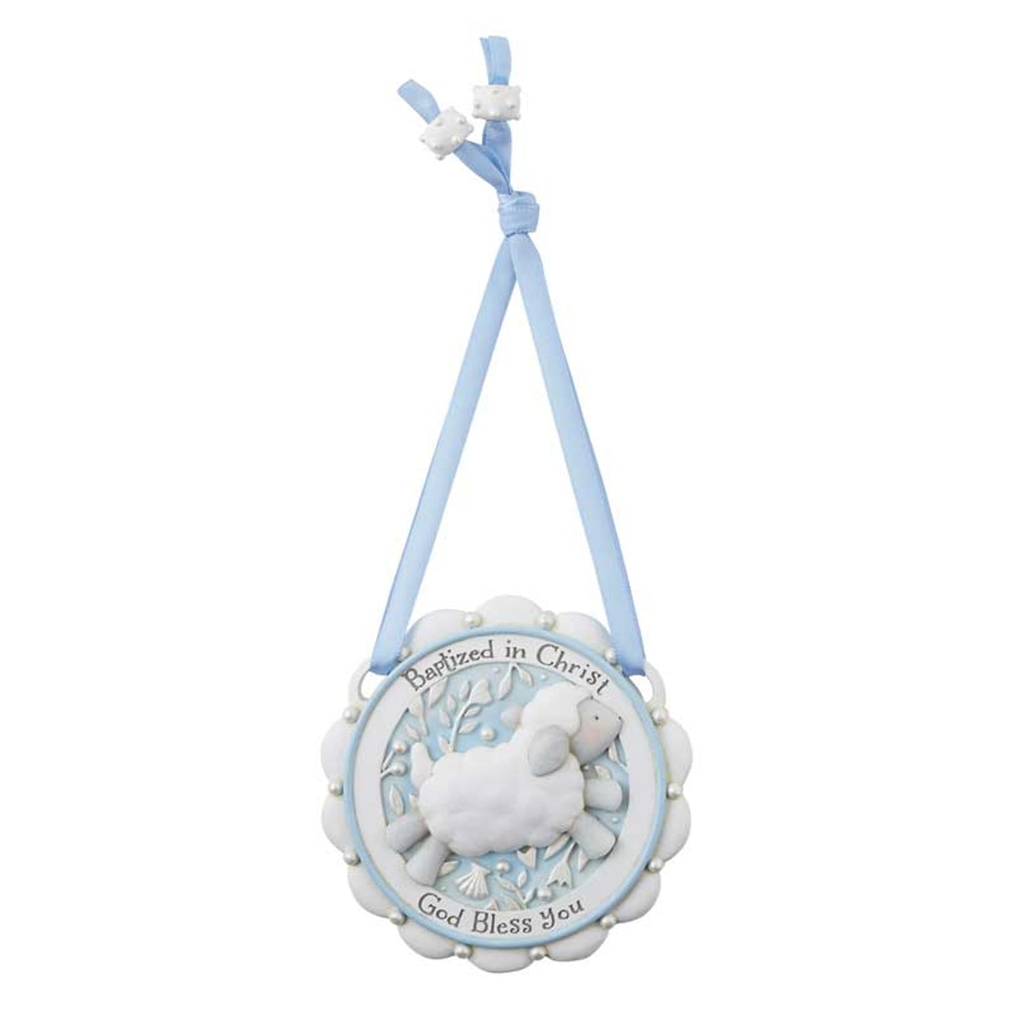Baptized in Christ Crib Medal Blue