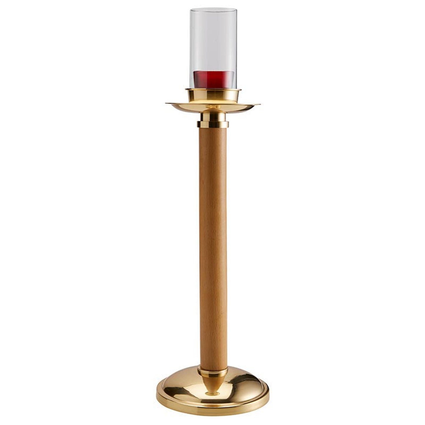 Sudbury Brass Acolyte Candlesticks - Brass/Wood
