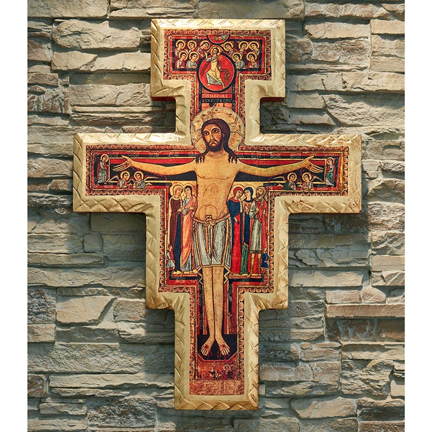 Saint Damiano Wood Crucifix (J5502)
