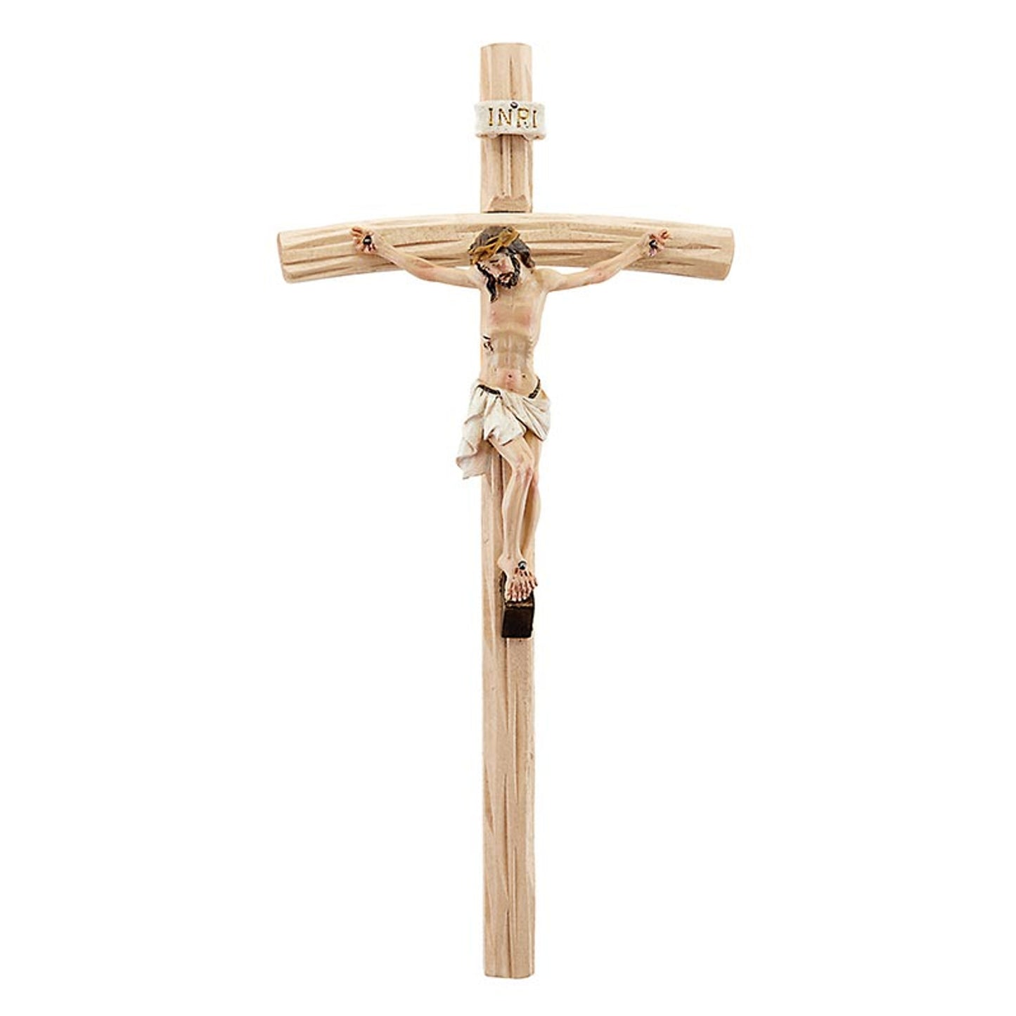 Val Gardena Wood Crucifix with Hand Painted Corpus (JC