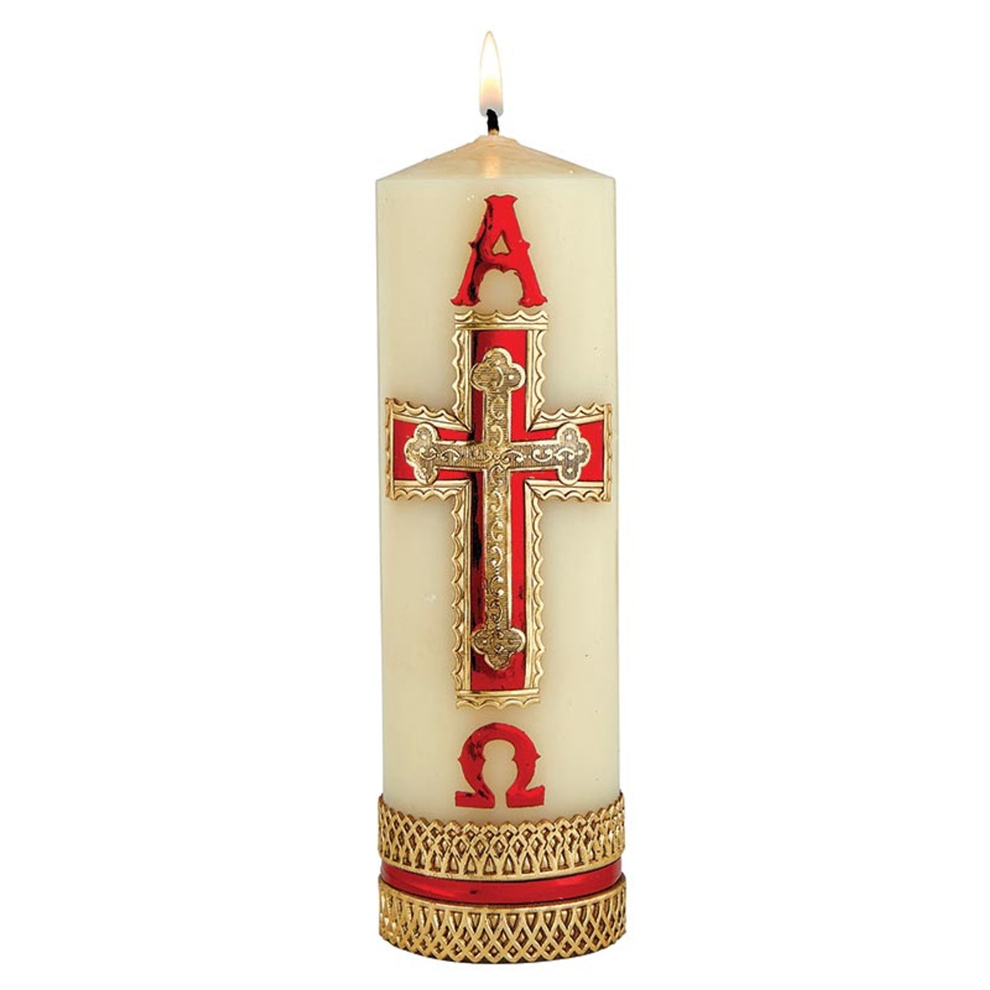 Family Prayer Candle - Gold Cross