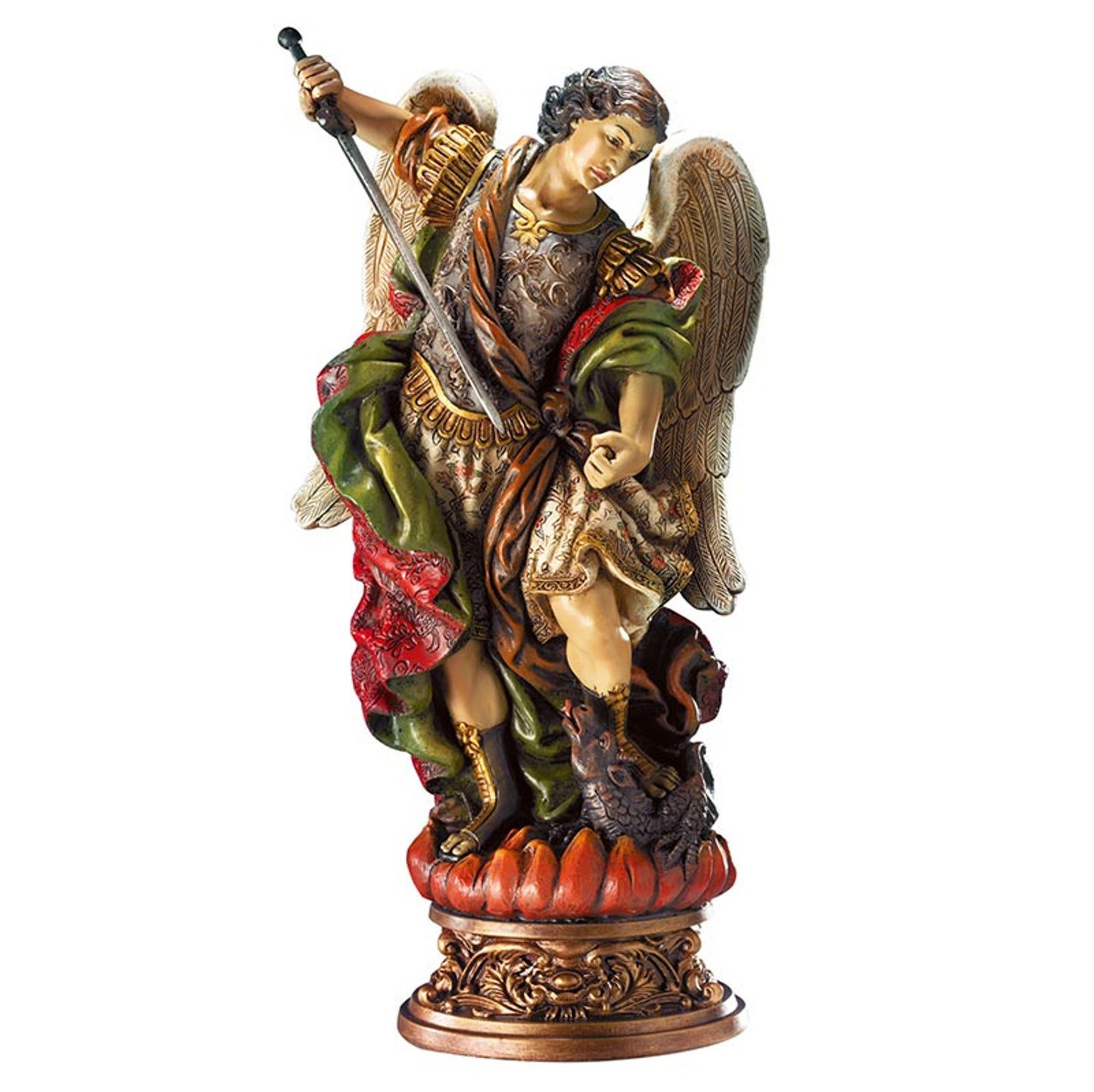 St. Michael Statue w/Ornate Base