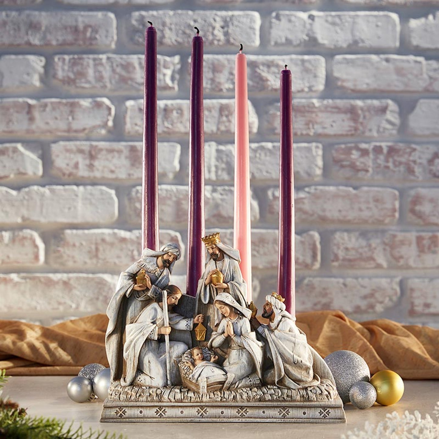 Nativity Advent Candle Holder