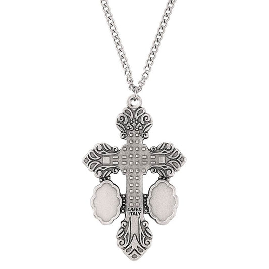 Blessed Mother and Miraculous Dual Medal Crucifix Pendant