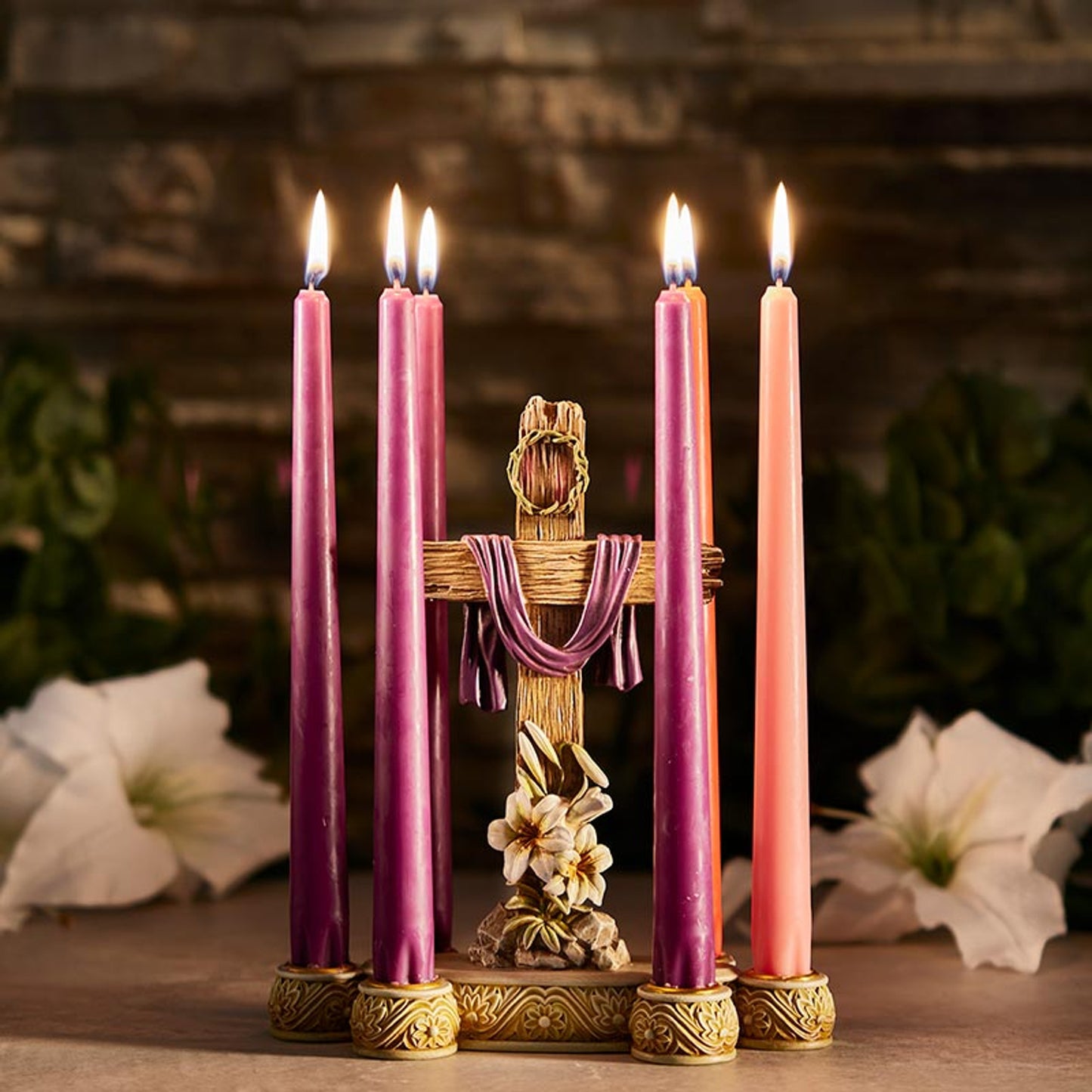 Lent Cross Candleholder