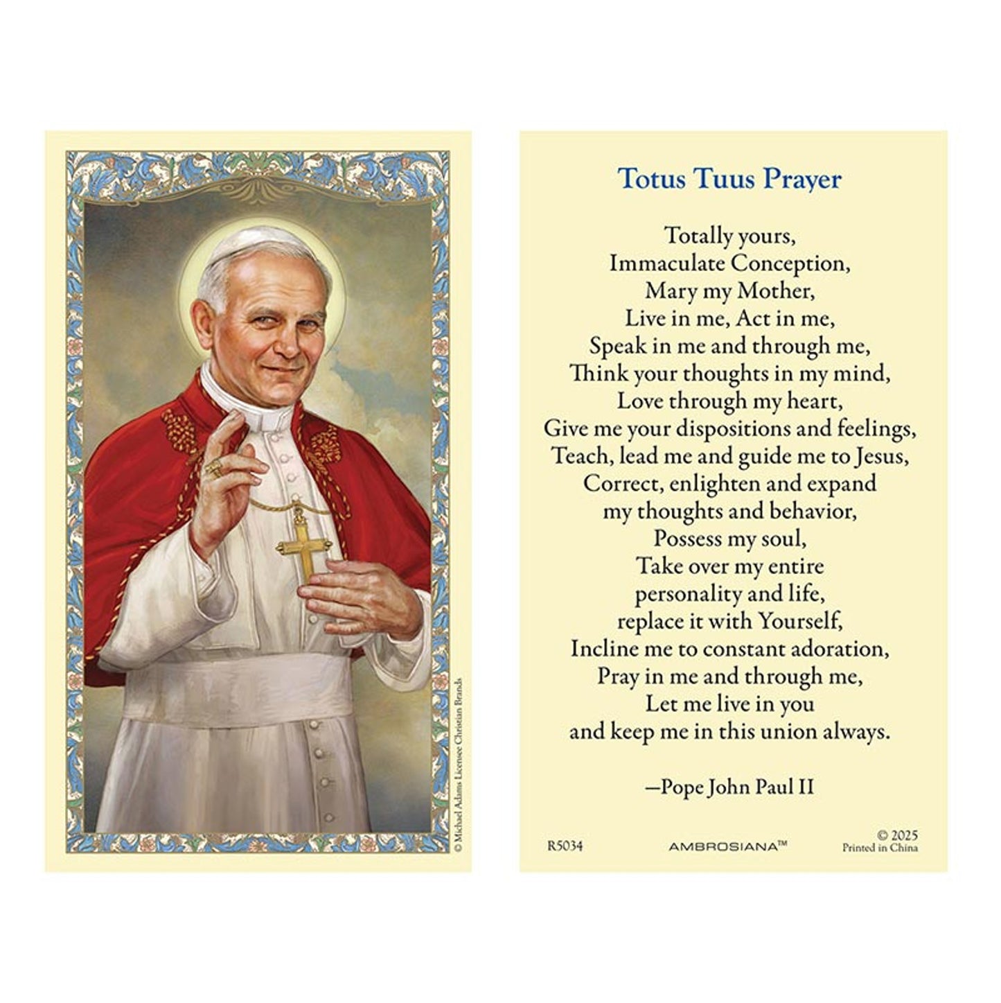 Saint John Paul II Holy Card - 25/PK