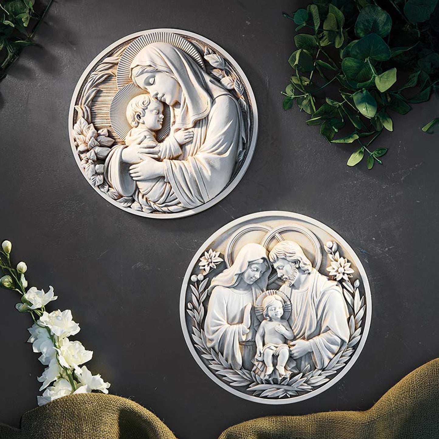 Holy Family Round Plaque