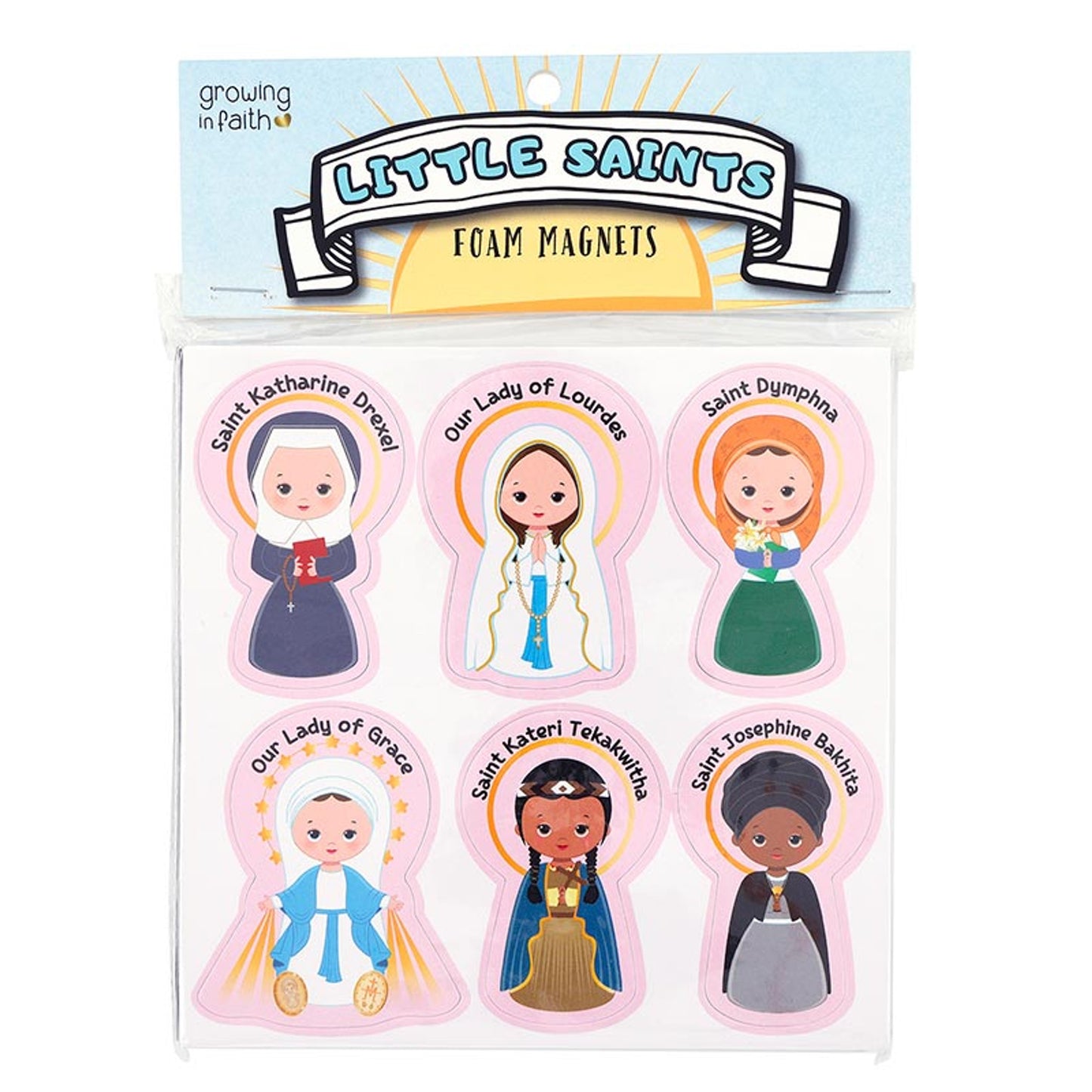 Saints for Girls Foam Magnets - 6 pack