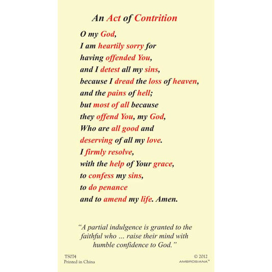 Reconciliation - Boy Laminated Holy Card - 25/PK