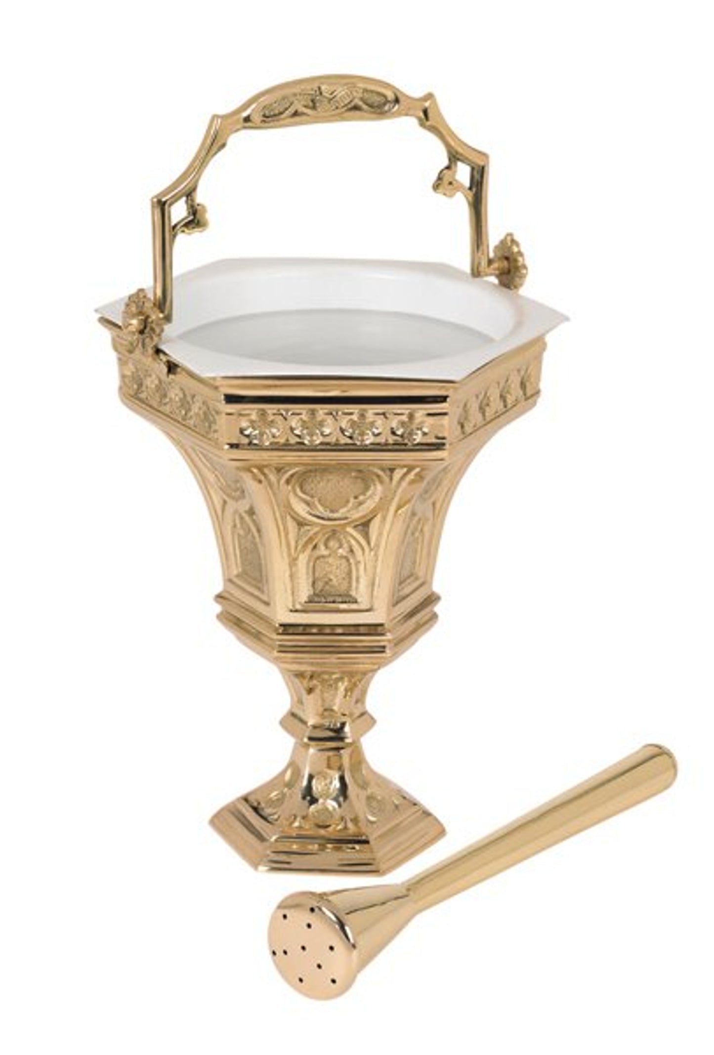 Ornate Holy Water Pot with Sprinkler Set