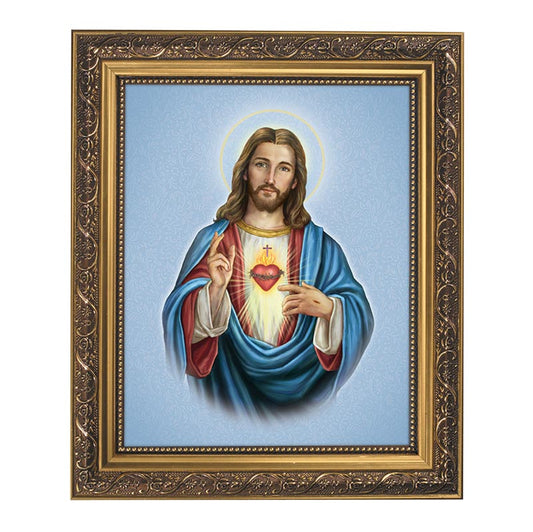 Sacred Heart of Jesus Gold Tone Framed Print (79