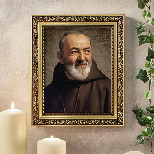 Saint Padre Pio Gold Tone Framed Print