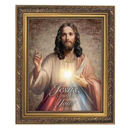 Divine Mercy Gold Tone Framed Print