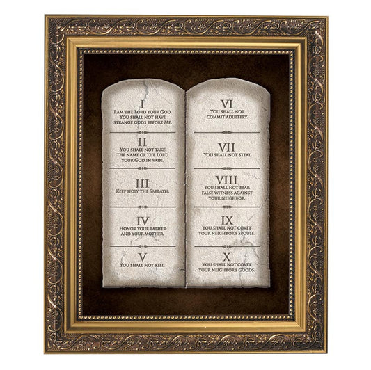 The Ten Commandments Gold Tone Framed Print (79