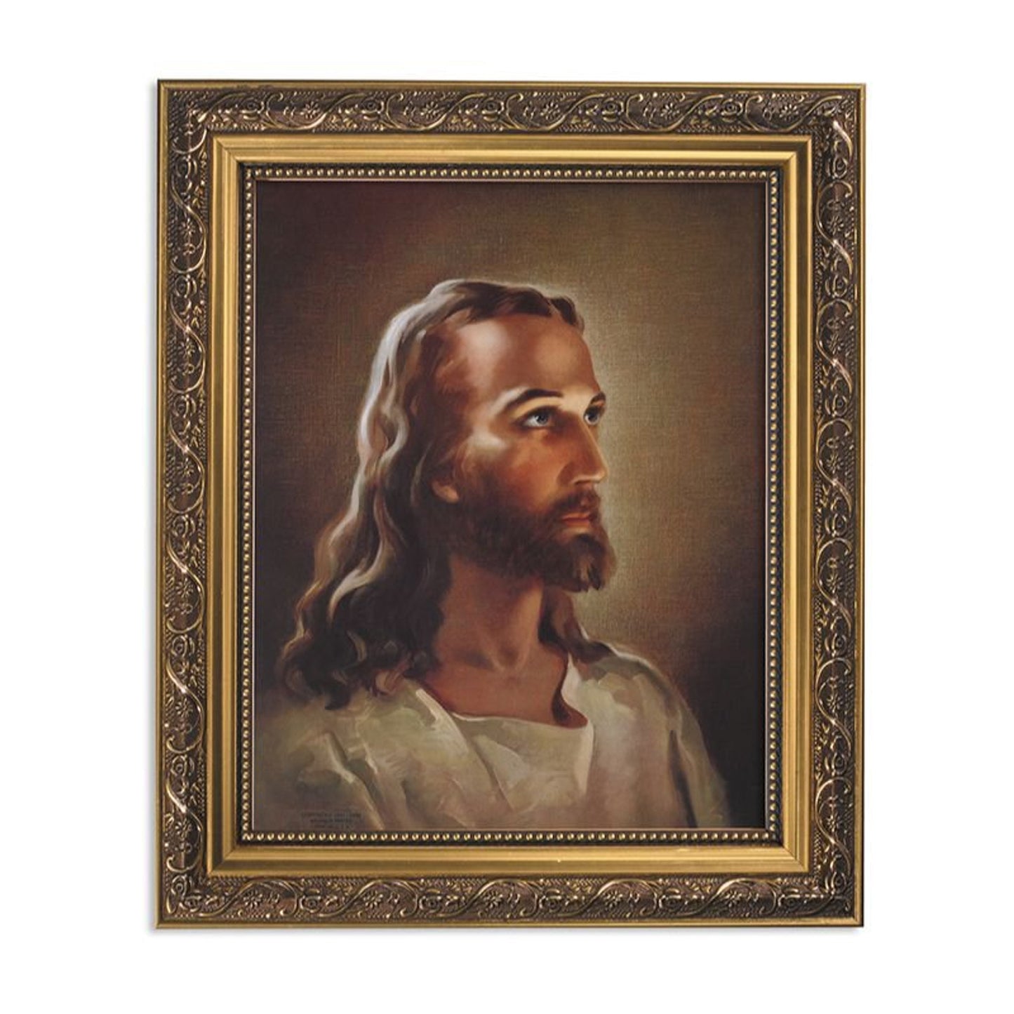 Head of Christ Gold Tone Framed Print