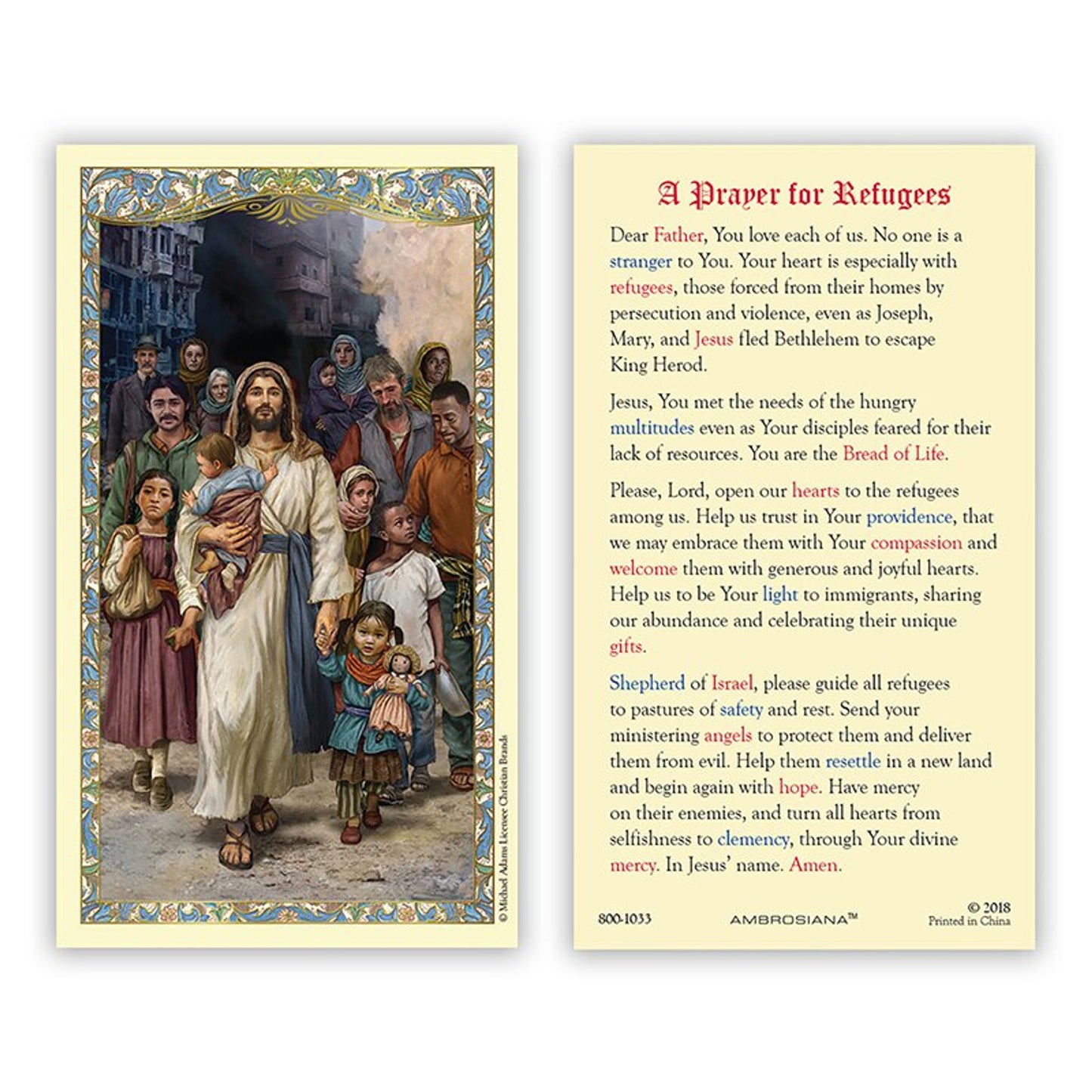 Welcome the Stranger Holy Card - 25/PK