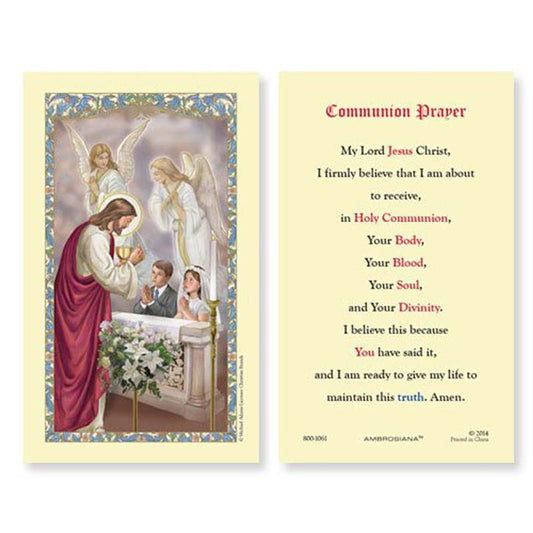 First Communion Laminated Holy Card - 25/PK