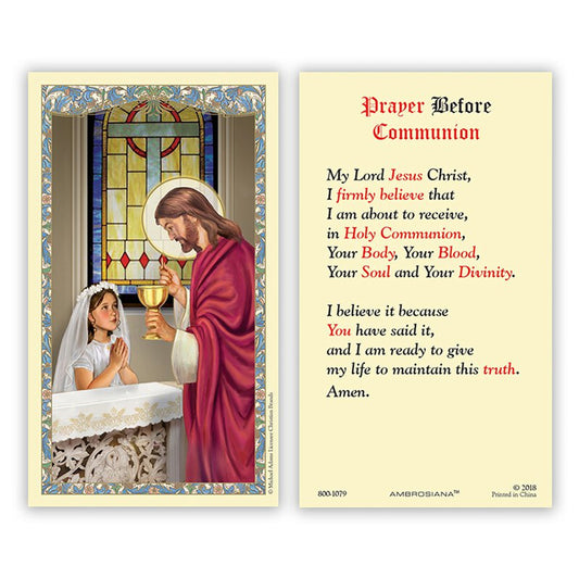 First Communion Girl Holy Card