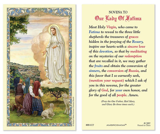 Our Lady of Fatima Laminated Holy Card
