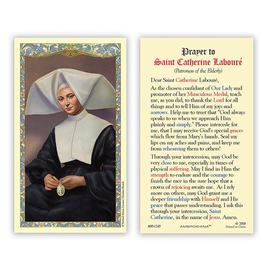 Saint Catherine Laboure Laminated Holy Card