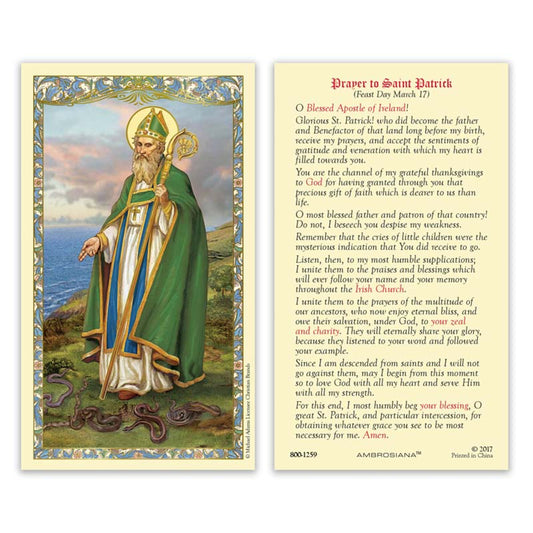 Saint Patrick Laminated Holy Card - 25/PK