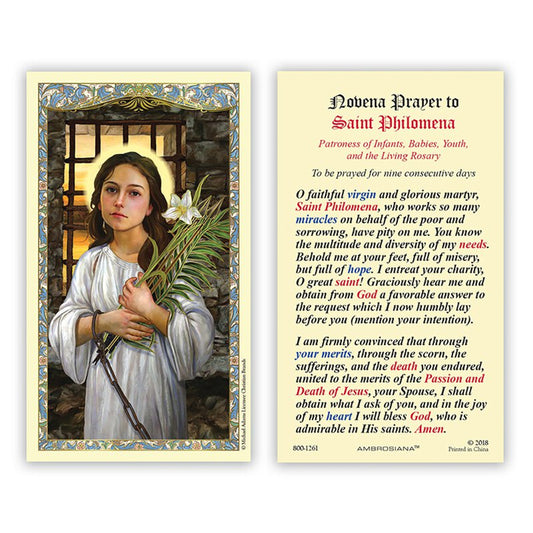 Saint Philomena Laminated Holy Card - 25/PK