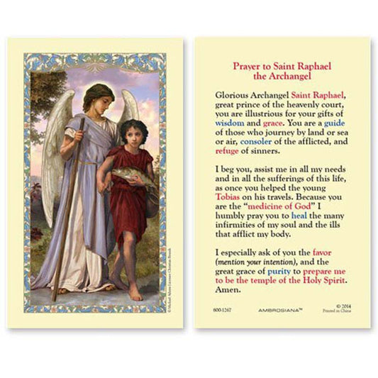 Saint Raphael Laminated Holy Card - 25/PK