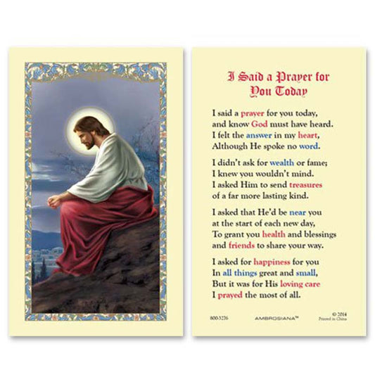 Christ Overlooking Jerusalem Laminated Holy Card