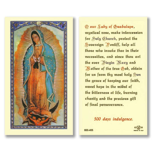 Prayer to Our Lady of Guadalupe Laminated Holy Card - 25/PK