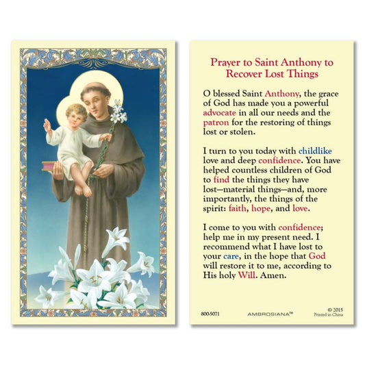Saint Anthony Laminated Holy Card - 25/PK