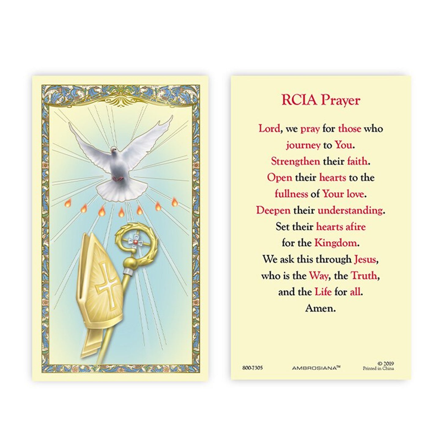 RCIA Laminated Holy Card - 25/PK