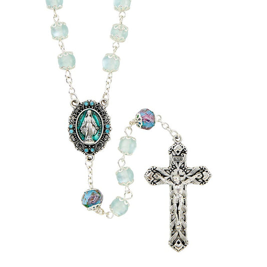 Paola Carola Miraculous Rosary - Aqua