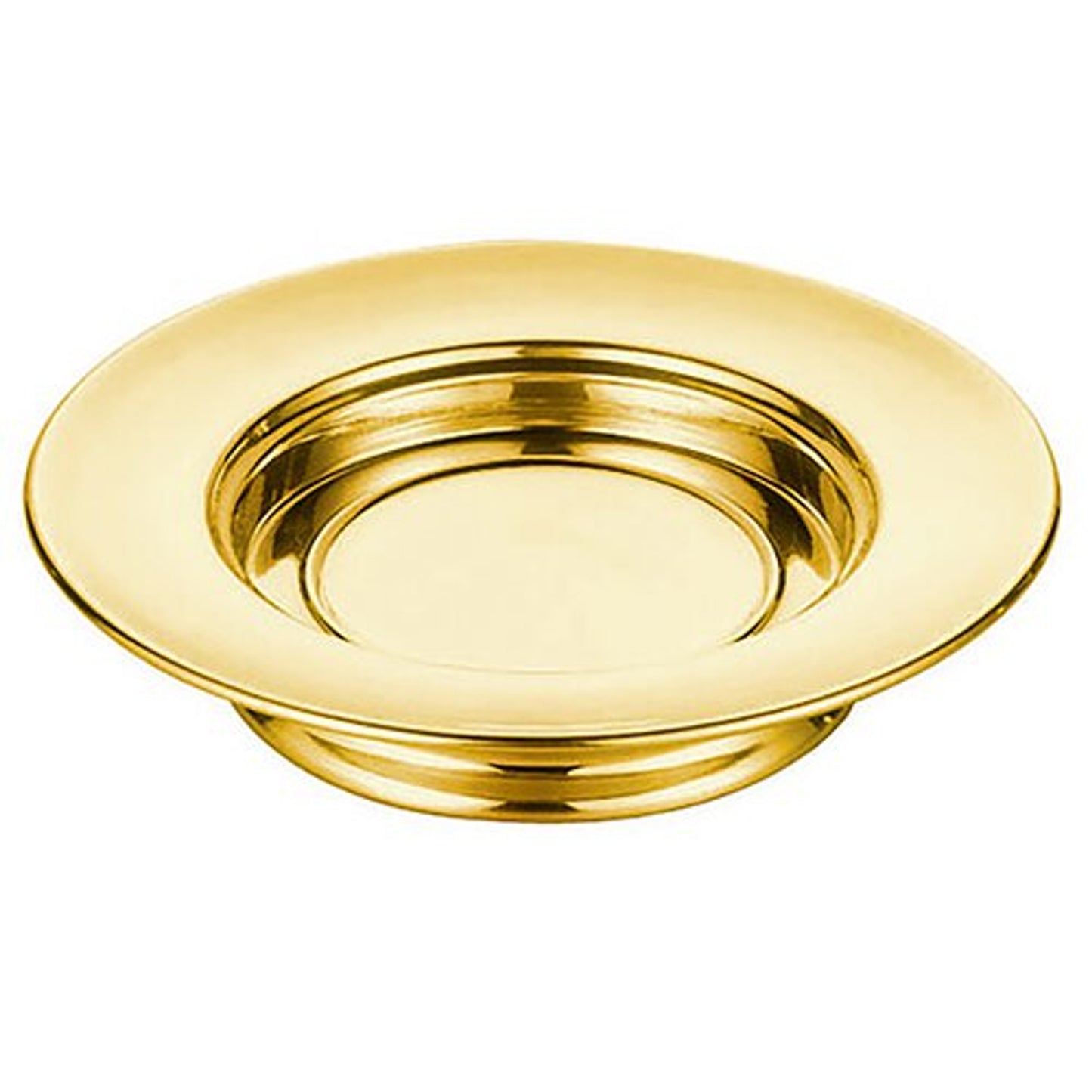 Polished Steel Bread Plate - Brass Tone