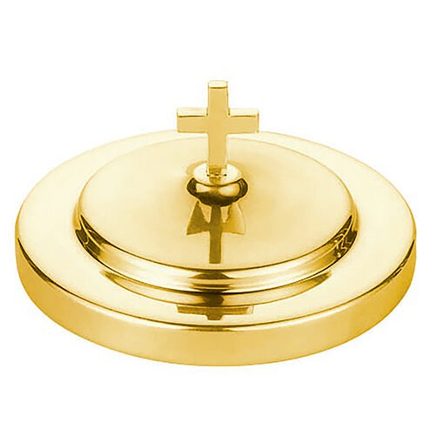 Polished Aluminum Stacking Bread Plate - Brass Tone