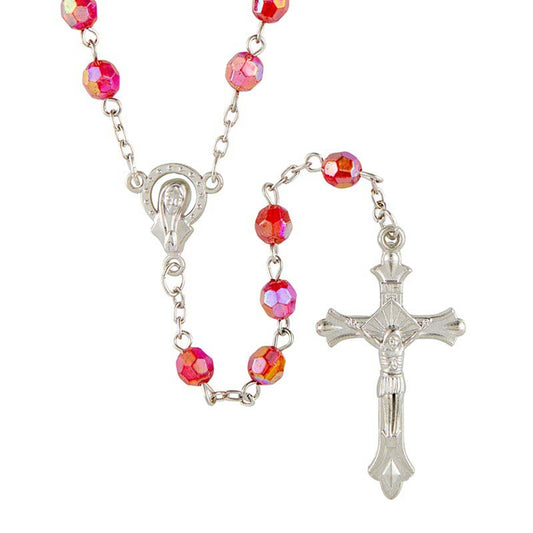 Red Crystal Rosary - 12 pack