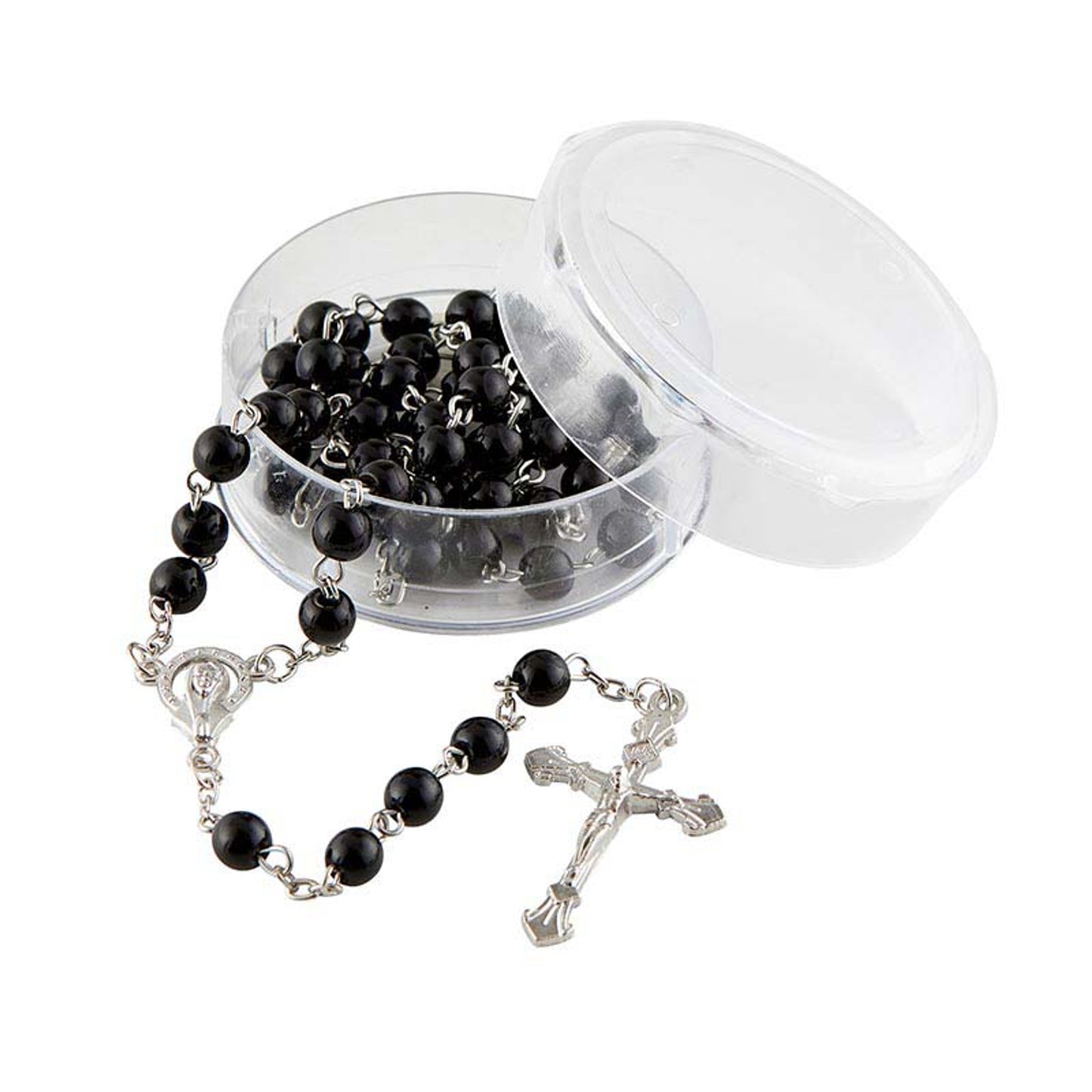 Jet Glass Bead Rosary
