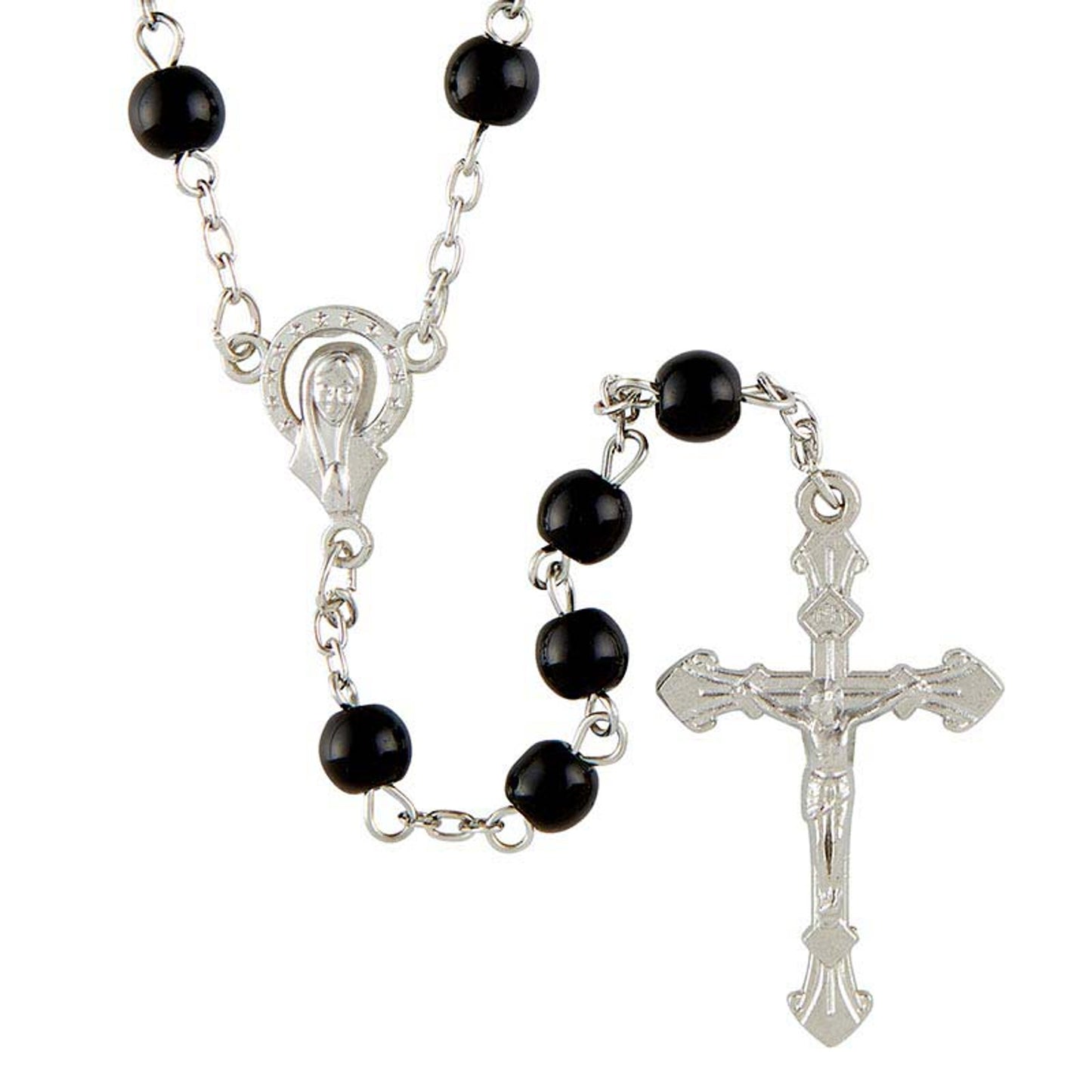 Jet Glass Bead Rosary