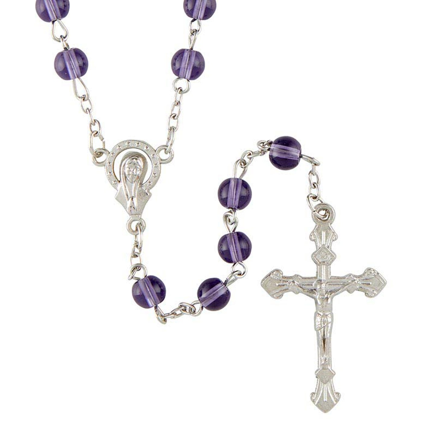 Amethyst Glass Bead Rosary (BK