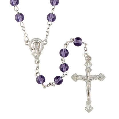 Amethyst Glass Bead Rosary (BK