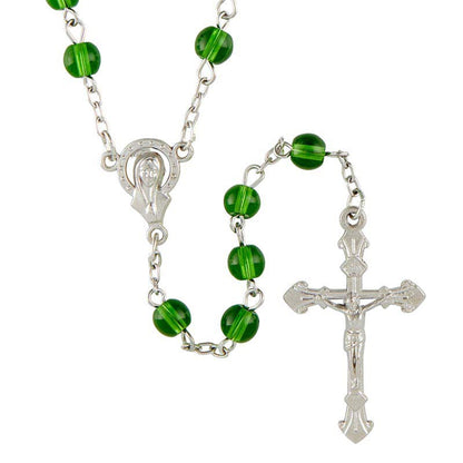 Emerald Glass Bead Rosary (BK - 12 pack