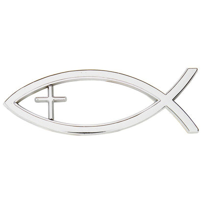 Ichthus with Cross Auto Emblem