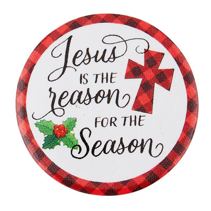 Jesus Is The Reason For The Season Christmas Buttons - 6 Assorted