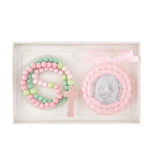 Crib Medal With Kiddie Rosary (BK